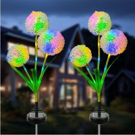 Lampes Solaires pour Jardin Extérieur, 2 Pièces Lampe de jardin à pissenlit à énergie solaire et imperméable pour Jardin, Pelouse, Chemin, Terrasses, Balcon Deco (1/5)