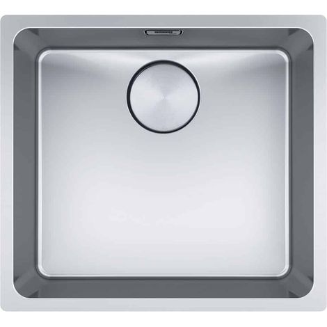 Franke – Évier 1 bac inox lisse MYX110-45 – Vidage manuel avec bonde automatique – Dimensions 460 x 440 mm – Installation sous plan (1/6)