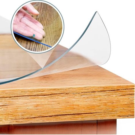 Apex – Film protecteur transparent pour nappe 100 cm x 60 cm – PVC souple 3 mm – Lavable et imperméable – Protection contre rayures et éclaboussures