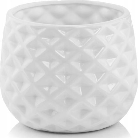 Pot de fleurs en céramique blanche 14 cm
