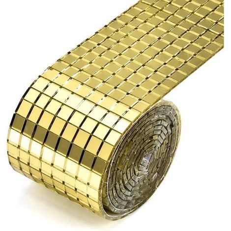 DIY Self-Adhesive Mirror Tiles - 1464 Pieces - Gold - 5x5mm - Wall Decoration