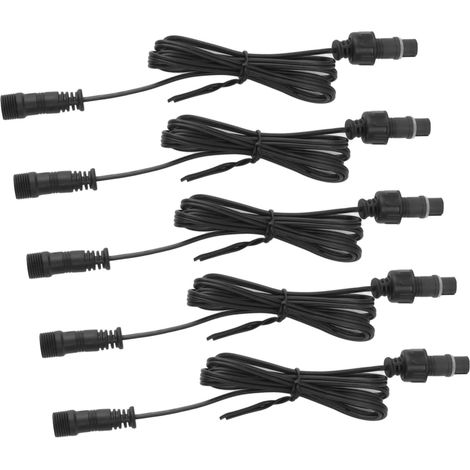 Rallonge pour éclairage de Terrasse, 5 Pièces, Câble d'extension pour éclairage de Terrasse LED, 2 Broches, 3, 3 Pieds pour Chaque Câble avec Connecteurs Mâles et Femelles (1/5)