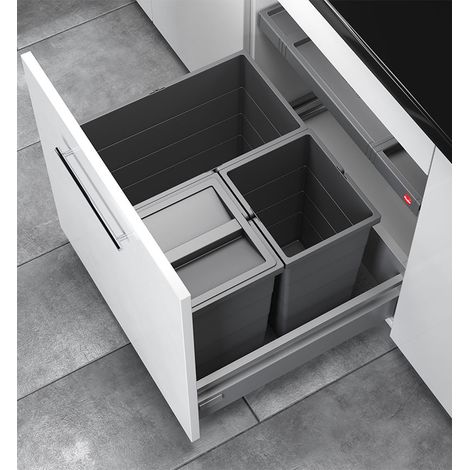 Poubelle de cuisine encastrable AS Allegro S350 28L + 2x13L Hailo