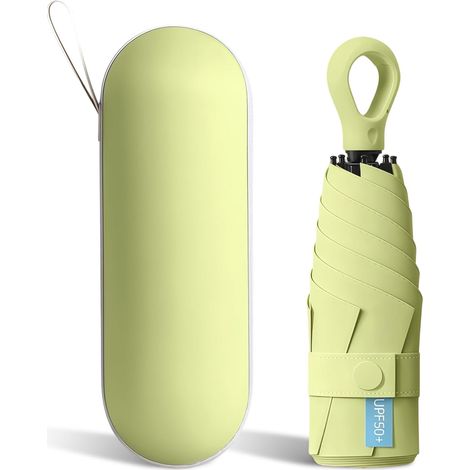 Parapluie compact de voyage, mini capsule 6 baleines, coupe-vent, ultra léger, idéal pour homme et femme, se glisse dans un sac. (1/5)