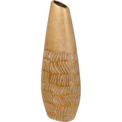 Jarrón de cerámica dorado 12x7x35 (1/5)