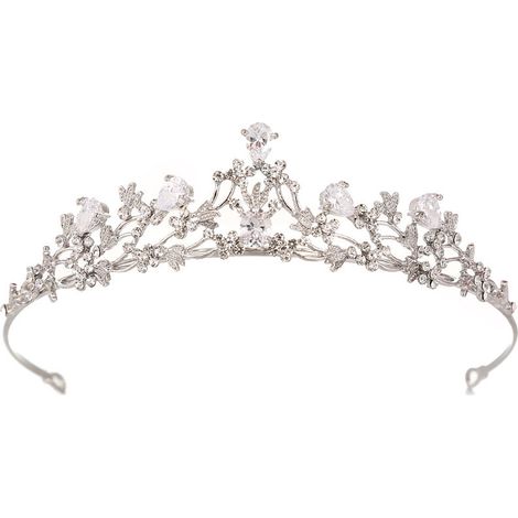 Couronne de cristal, diadème de strass de zircone de cuivre incrusté de fleurs de cristal