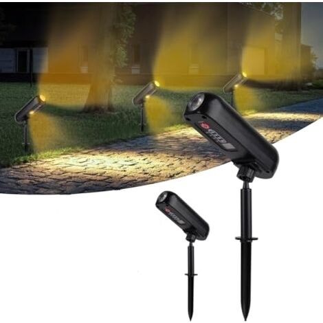 BUNTHAUS projecteurs solaires de jardin, lampes solaires LED 3000K pour une utilisation extérieure, indice de protection IP65, 2 modes d'éclairage (du crépuscule à l'aube) pour cour, jardin, a (1/5)
