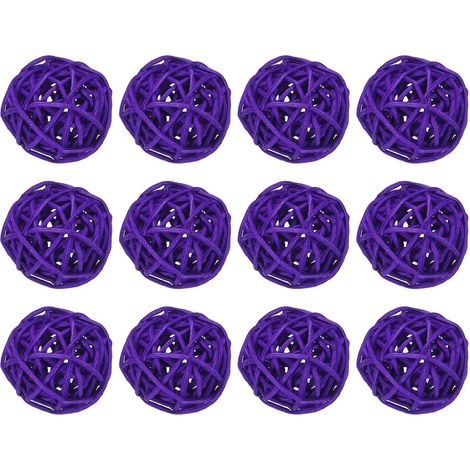 Osier Rotin Boules Décoratif Boules 1.2pouce pour Vase Fillers,Mariage,Jardin,Couloir Fête,Foncé Violette (1/5)