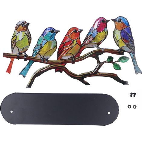 Série d'Oiseaux Métalliques Détachables - Décoration Multicolore pour Décompression et Exposition (5 Pièces) (1/5)
