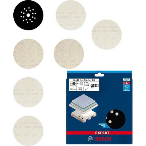 Bosch Expert M480 225mm Sanding Disc Net Drywall Sander GTR 55-225 -7 Grit Pack (1/5)