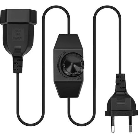Dimmer for LED Lights, 2 m Extension Cord with Adjustable Switch, European Cable with Dimmer Function (1/5)