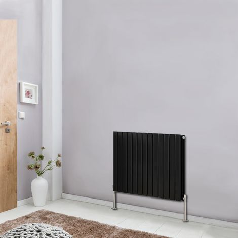 NRG Designer Radiator Flat Panel Central Heating Rads Black Horizontal Double 600x884mm (1/5)