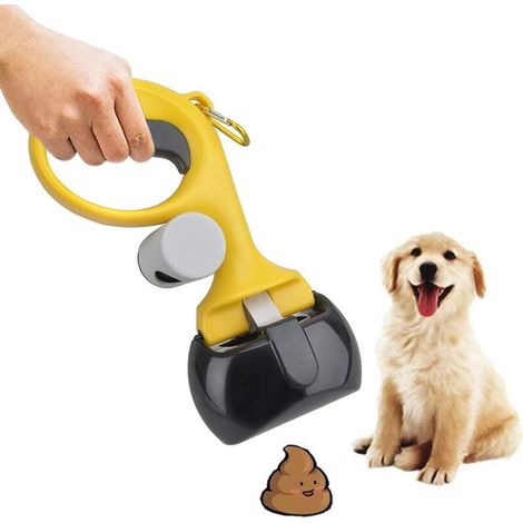 Pelle à Déjections Canines avec Sac Poubelle Pliable Poop Scoop pour Chiens/Chats Intérieur/Extérieur Pelouse  Jaune (1/5)