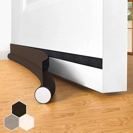 Joint de Porte Coupe-Vent Auto-adhésif Portes, 94 cm sous Porte Coupe-Vent isolable Balai de Porte Protection Contre Les intempéries, insonorisé, Brun (1/5)
