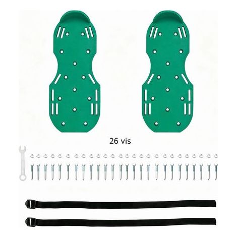 Chaussures aérateurs de pelouse – 2 chaussures d'aération de pelouse avec sangles auto-agrippantes Outils d'aération de pelouse, sandales d'aération à pointes robustes, aérateur de cour pour