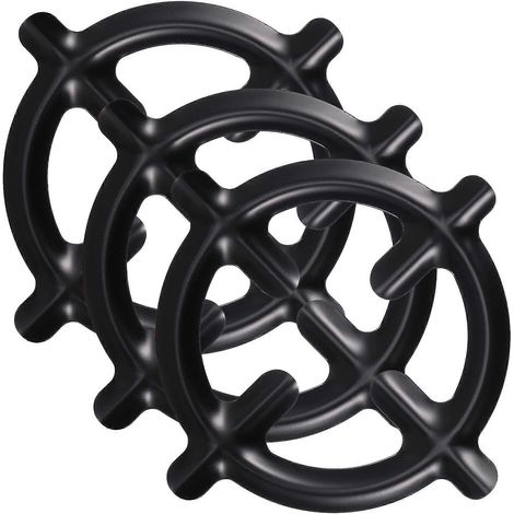Plaques de cuisson, supports pour cafetière, 6 pièces, tapis de cuisson noirs en fer (1/5)