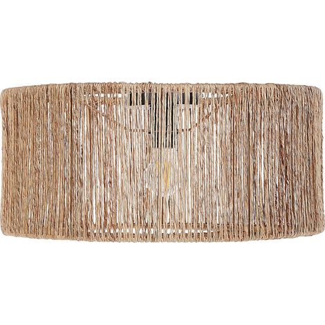 Lampada da soffitto a sospensione Lampo di iuta Base di ferro Stile Boho Naturale Sewa