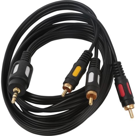 Cavo adattatore da Jack 3,5mm audio video a 3 RCA maschio 1,8m Aigostar (1/2)