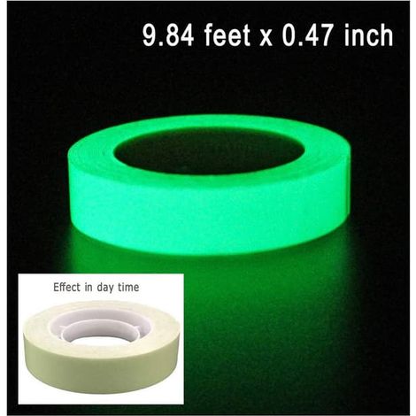 Ruban fluorescent, ruban de marquage phosphorescent 1 cm x 3 m, ruban auto-luminescent, ruban auto-adhésif auto-luminescent WP, ruban de signalisation, matériel scénique (1/5)