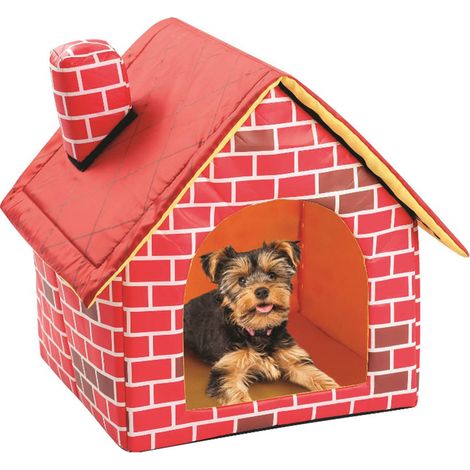 Niche pour chien avec coussin amovible, tente en polyester lavable pour chiens de petite et moyenne taille (1/2)