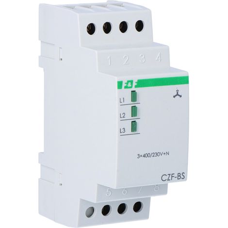 Sensor de fase y pérdida CZF-BS contactos: 1P, I=10A, con señalización 2 módulos (1/3)