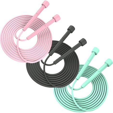 Set mit 3 leichten und verstellbaren Springseilen – Heimfitness für Kinder, knotenloses Seil, Speed Rope für Kinder, Trainingsseil für Frauen und Männer (1/5)