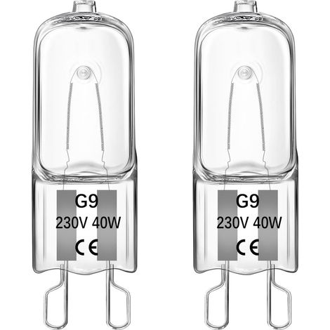 G9 Ampoule Halogène Four 40W 300 Degré,Dimmable Blanc Chaud 2700K 520LM,230V,Ampoule Halogène G9 pour Lampe Four,Micro-ondes,Lampes de Table,2 Pièces (1/5)