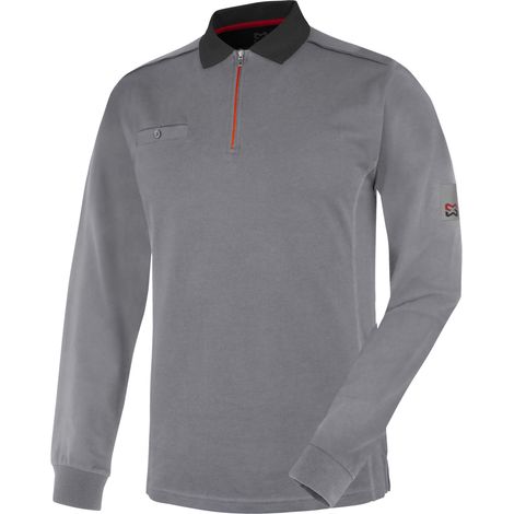 Polo de travail à manches longues Stretch X Würth MODYF gris M (1/2)