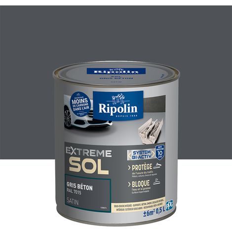 Ripolin – Peinture pour sol intérieur satin 0,5L – Gris béton RAL 7015 – Protection 10 ans – Très haute résistance aux taches et rayures