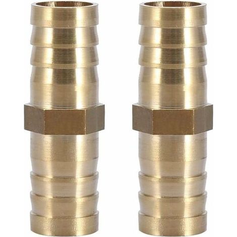 Connecteur Droit Barbelé, Adaptateur de Tuyau Droit Bidirectionnel Laiton Raccord de Tuyau Raccord de Jonction Tube Raccord 14mm(14mm 2pcs)-LIAIKI (1/5)