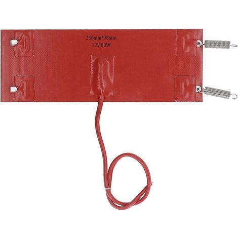 Silikon-Heizmatte, effiziente, wasserdichte Isolierheizung für Fahrzeuge, Maschinen und Geräte, 80 W, 250 mm x
