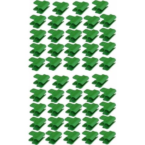 Lot de 48 colliers de serrage pour tuyau de jardin, accessoires de film d'abri de jardin, diamètre extérieur 16 mm, piquets pour plantes, clips en plastique pour serre, Vert (1/5)