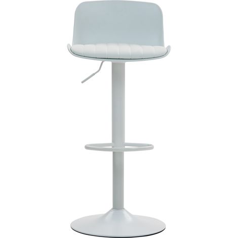Set 2 sgabelli da bar girevoli regolabili bianchi con schienale in plastica e seduta in similpelle (1/5)