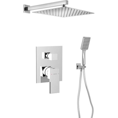 Ensemble de douche à encastrer CUBEMIX avec robinet, 2 sorties, chrome