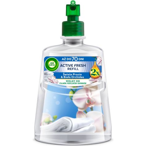 018314 Recambio Air Wick Active Fresh, aroma a ropa fresca y orquídea blanca, 228 ml (1/5)