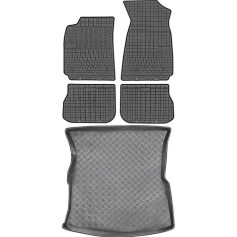 Juego de alfombrillas de goma para Audi A4 B5 Sedán (1994-2000) - Alfombrilla para coche + alfombrilla para maletero (1/5)