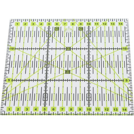 Règle de couture en acrylique pour quilteuses, quadrillage bicolore, repères clairs (1/5)