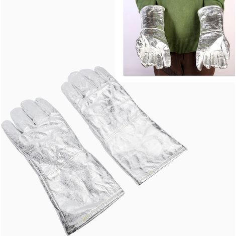 Gants en feuille d'aluminium résistants aux hautes températures, gants de soudage ignifugés, gants ignifuges et isolants thermiques (1/5)