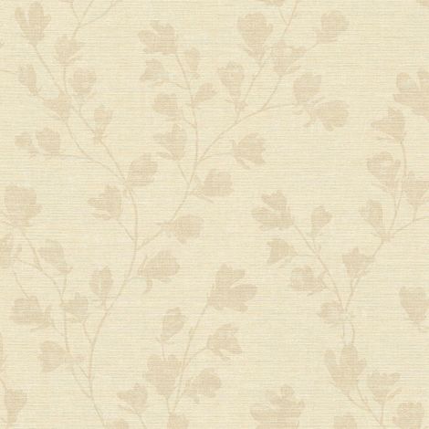 Papier peint floral jaune pâle à feuilles Tapisserie nature à motifs de fleurs Papier peint gaufré style botanique idéal pour chambre (1/3)