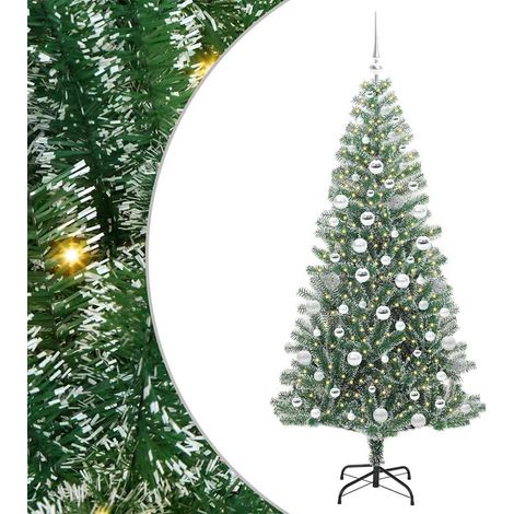 Albero di Natale Artificiale Imbiancato con Luci LED 180 cm vidaXL (1/5)