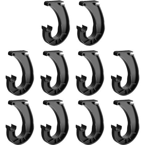 Lot de 10 supports de tringle à vêtements suspendus, supports de tringle pour étagère de placard, noirs (1/5)