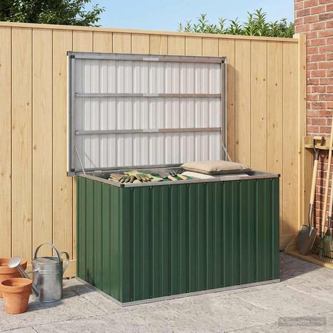 Coffre de rangement de jardin en acier galvanisé vert 109 x 67 x 65 cm - PANGIVO (1/5)