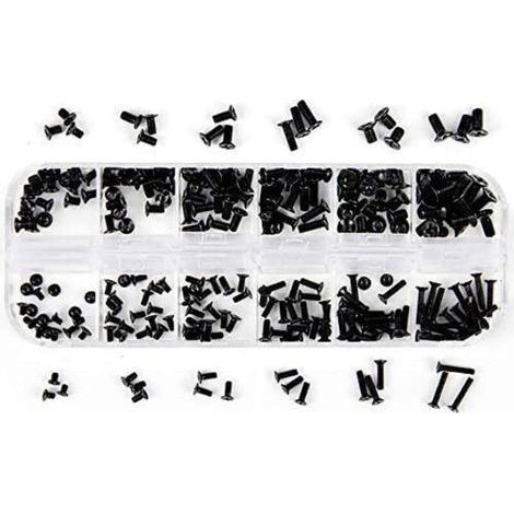 240 Pièces Kit de Vis pour Ordinateur Portable Universel M2 M3 M2.5 Noir (1/4)