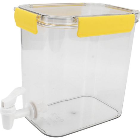 Bouilloire réfrigérée 3,5 L avec robinet, multifonctionnelle, économique et pratique, en PET, pour boissons (jus, thé glacé, etc.), jaune. (1/5)