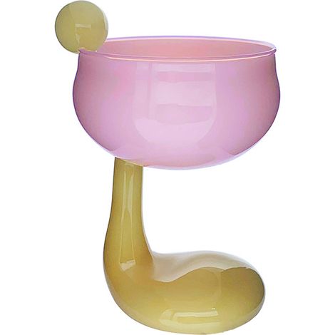 Coupe à dessert en verre rose 201-300 ml design patte de canard élégante pour glace cocktail (1/5)