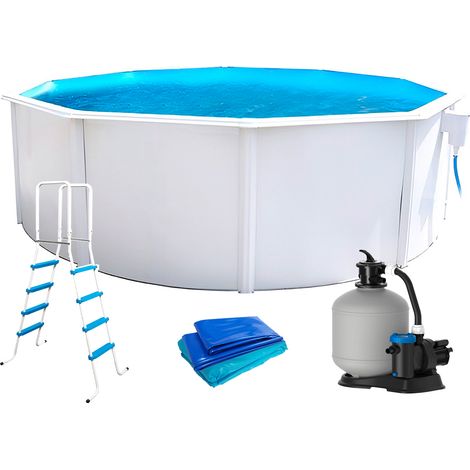 Piscine hors-sol Toi PRESTIGIO ronde 3.50 x 1.32m filtre à sable 6m3/h + liner 60/100 (1/5)