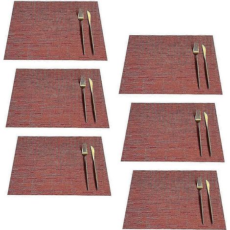 Sets de table rectangulaires pour la table de cuisine et la salle à manger, résistants à la chaleur et lavables en surface (1/5)