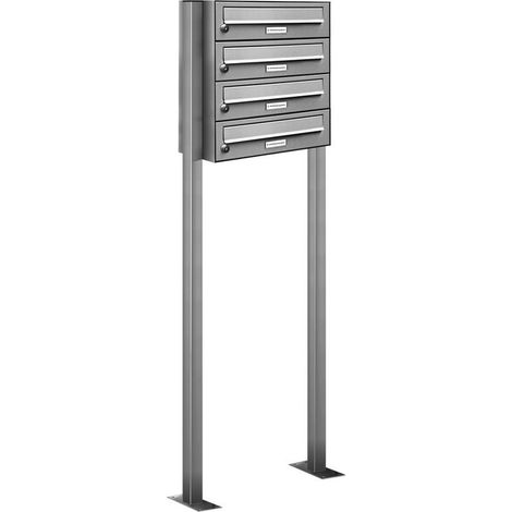 4er V2A Edelstahl Standbriefkasten Anlage Freistehend (1/5)