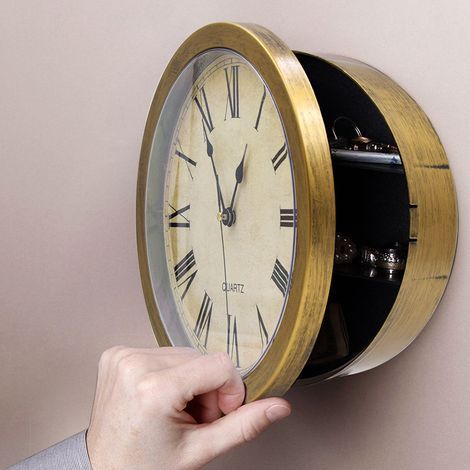 Schmuckkästchen-Uhr, kreative Wanduhr zum Verstecken von Geld im Wohnzimmer, sichere Aufbewahrungsbox, Wanduhr für Uhren
