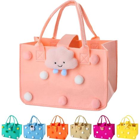 Sac de Courses Cabas 30 20 18 cm Panier a Courses avec Poignée Rectangulaire Corbeille Feutre avec Anse Sac de Courses Reutilisable pour Journaux (1/5)